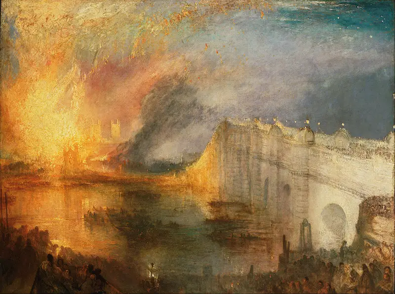 Burning of the Houses of Parliament in Detai JMW Turner